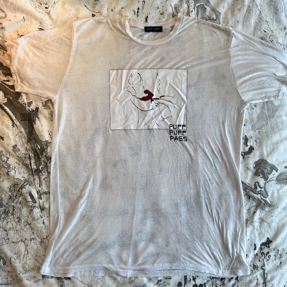 Baja East - Puff Puff Pass - Unisex - T-Shirt/Dress - Oversized/XL - Sheer White - Picture 2 of 6